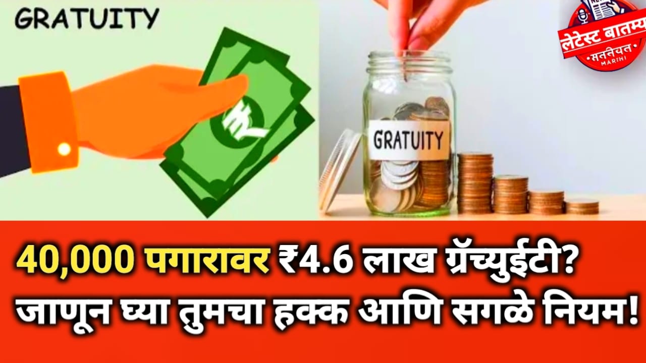 Gratuity Money Rule 2025: 40K पगार असणाऱ्याला किती मिळेल?