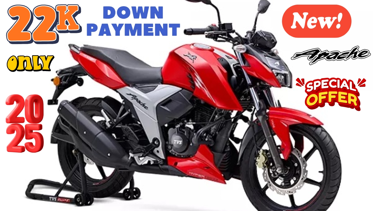 TVS Apache RTR 160V 2025 का धमाकेदार ऑफर! ₹22,000 डाउन पेमेंट पर मिलेगी बाइक, नई GST प्राइस देखें