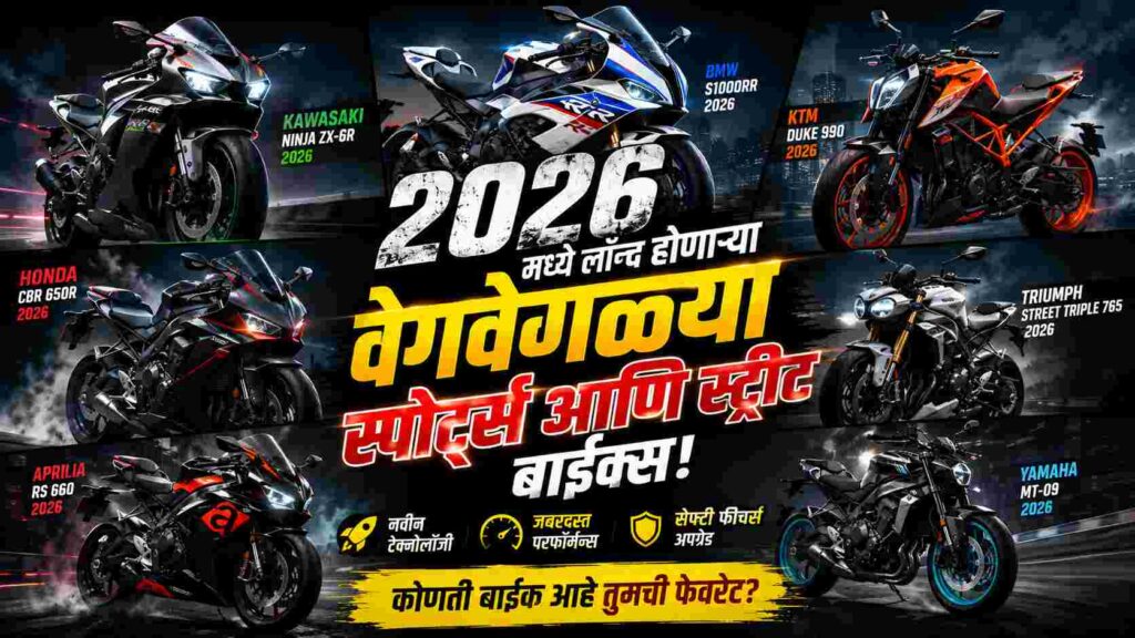 Upcoming Bikes in India 2026 Under 2 Lakh On Road – 2026 मध्ये येणाऱ्या जबरदस्त बजेट बाइक्स