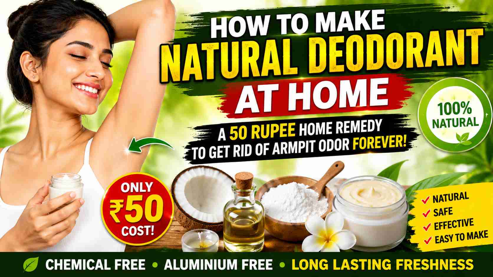 How to make natural deodorant at home: A 50 rupee home remedy to get rid of armpit odor forever!